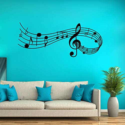 AUHOKY Music Notes Notation Band Wall Sticker Decal, AUHOKY Removable DIY Vinyl Art Mural Wallpaper Home Decor Gift for Kids Bedroom Music & Dance Room – Fashion & Eye-catching (23×9inch, Black) - Image 4