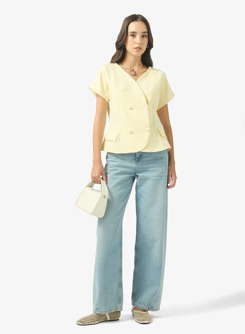 Ginger Structured Wrap Around Blouse