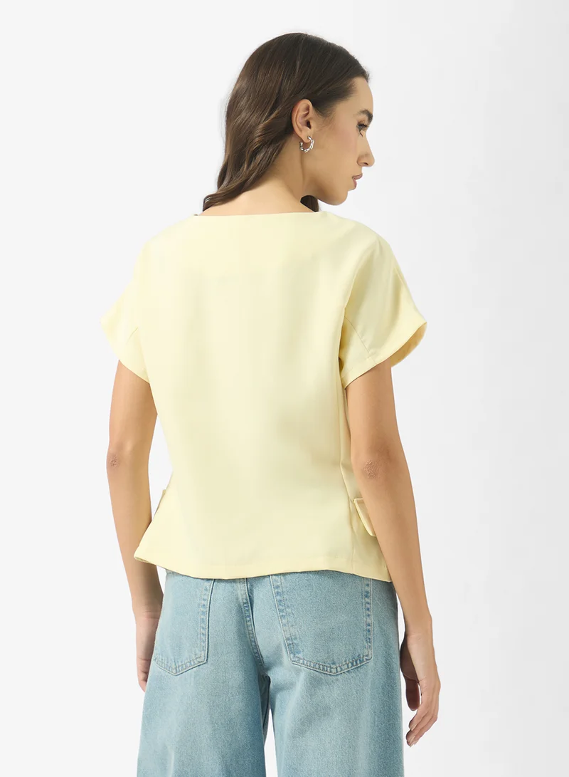 Ginger Structured Wrap Around Blouse