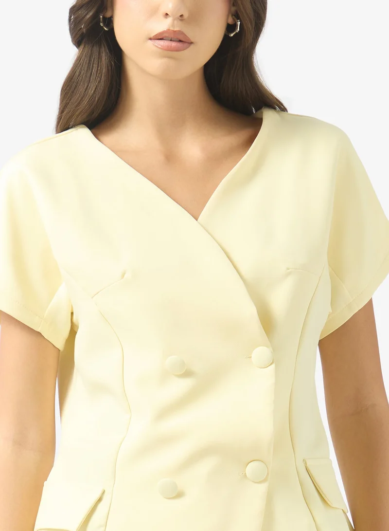 Ginger  Structured Wrap Around Blouse for Women | Best Price UAE