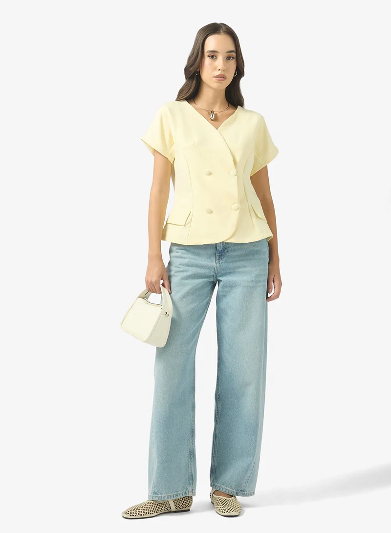 Ginger  Structured Wrap Around Blouse for Women | Best Price UAE