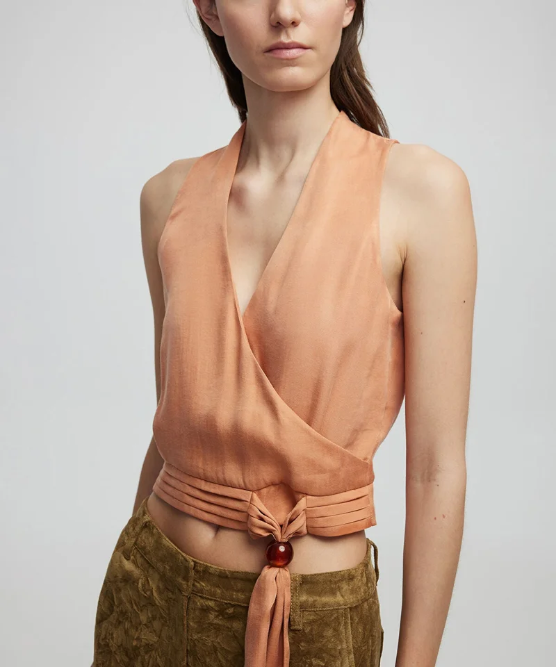 ابيكول Draped Double-Breasted Blouse