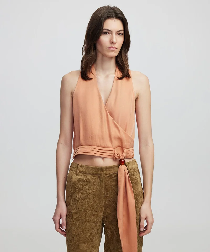 ابيكول Draped Double-Breasted Blouse