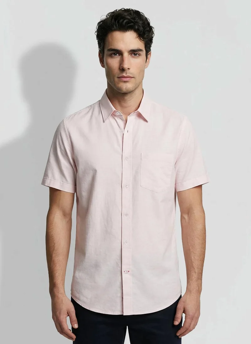 Being Human Pink Regular Fit Men's Short Sleeves Casual Shirts