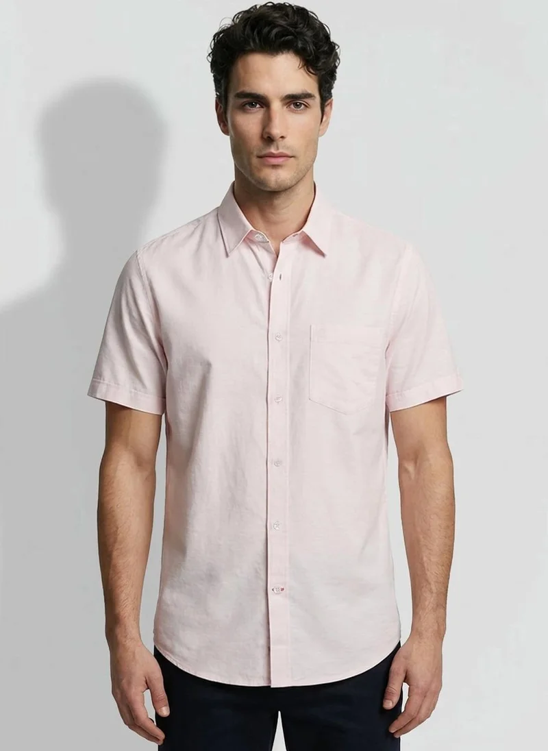 Being Human Pink Regular Fit Men's Short Sleeves Casual Shirts