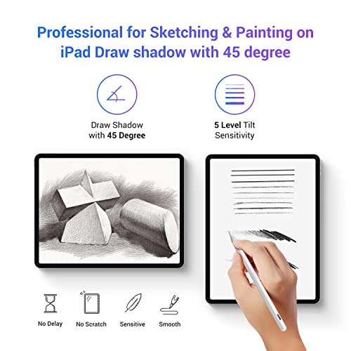KXT Tilt Sensitivity Palm Rejection Stylus Pen for Apple iPad(2018 and After) 6/7/8/9/10/11 th Generation/ipad Pro 11/Pro 12.9/Pro 13''/Air 3 4 5 6/Mini 5&6,Precise Digital Electronic Pens iPad Pencil - Image 3