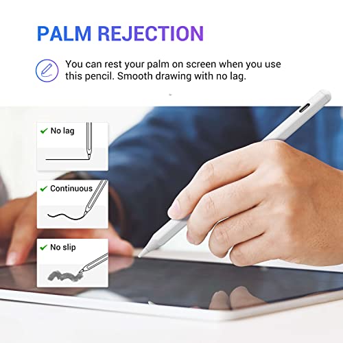 KXT Tilt Sensitivity Palm Rejection Stylus Pen for Apple iPad(2018 and After) 6/7/8/9/10/11 th Generation/ipad Pro 11/Pro 12.9/Pro 13''/Air 3 4 5 6/Mini 5&6,Precise Digital Electronic Pens iPad Pencil - Image 4