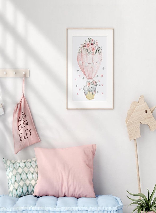 Canssape Pink Elephant Nursery Wall Decor Set of 4 Baby Girl Room Decor Elephant Wall Art Goodnight On A Hot Air Balloon |Dream Big Little One|Baby Room Wall Decor(12"x16")(Unframed) - Image 4