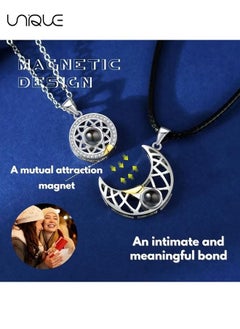 Unique 2 Pcs Magnetic Couple Necklace for Him and Her, Matching Couple Necklaces, Couple Heart Pendant, Matching Couple Necklaces for Him and Her, Matching Heart Necklace for Couples or Best Friends  - Image 4