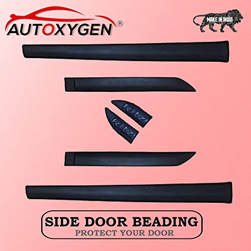 AUTOXYGEN Car Side Door Beading & Rain Wind Unbreakable Door Visor Combo Accessories For Ritz (Black, Set of 10 Pcs) - Image 2