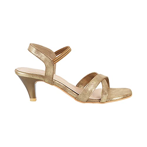 Mochi Womens Synthetic Antic Gold Sandals (Size (7 UK (40 EU)) - Image 2