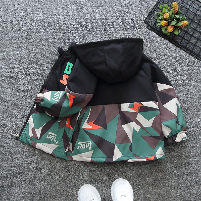 Handsome Boys' Camouflage Charge Clothes Children's 2025 Autumn Children's Casual Coat Baby Trendy Brand Children's Clothing - Image 1