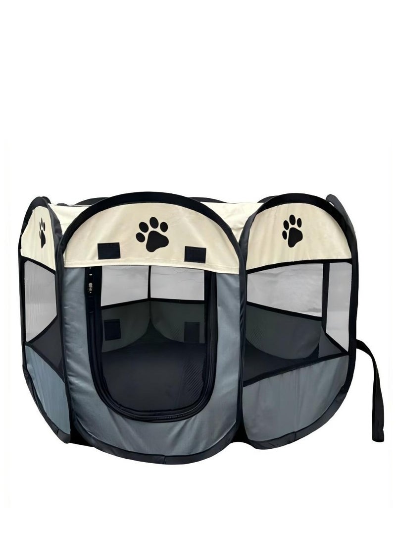 Cage-shaped pet enclosure tents, scratch-resistant and foldable polygonal pet tents