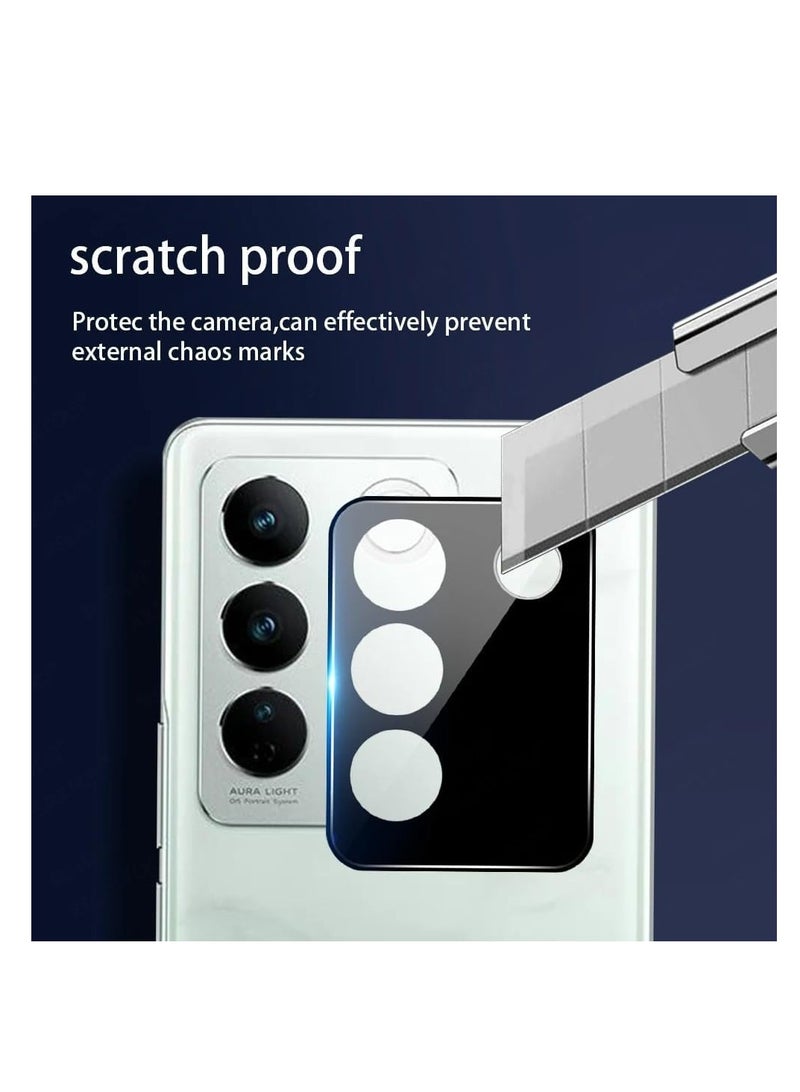 VIVO V27e / VIVO S16e Camera Protector Tempered Glass Screen Protector HD [Full Coverage][Anti-Scratch] Drop Protection Ultra Clear/Thin Lens Protector Case - Black  - Image 2