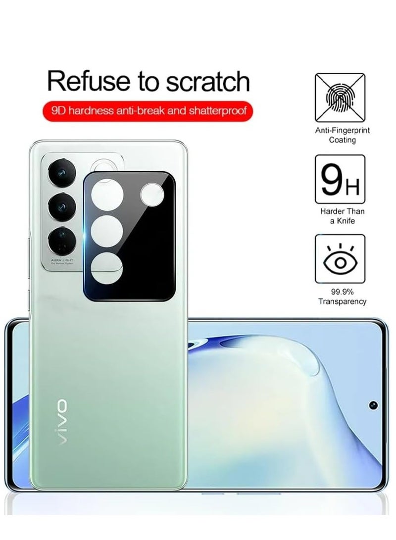 VIVO V27e / VIVO S16e Camera Protector Tempered Glass Screen Protector HD [Full Coverage][Anti-Scratch] Drop Protection Ultra Clear/Thin Lens Protector Case - Black  - Image 5
