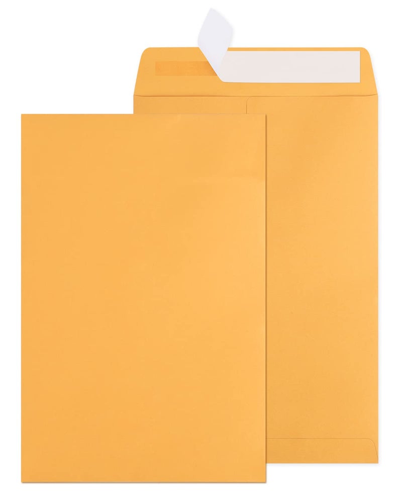 Poever 6x9 Catalog Envelopes 300 Pack Small Envelopes Brown Kraft Self Seal Security Mailing Envelopes for Documents Cards Photos Office Business