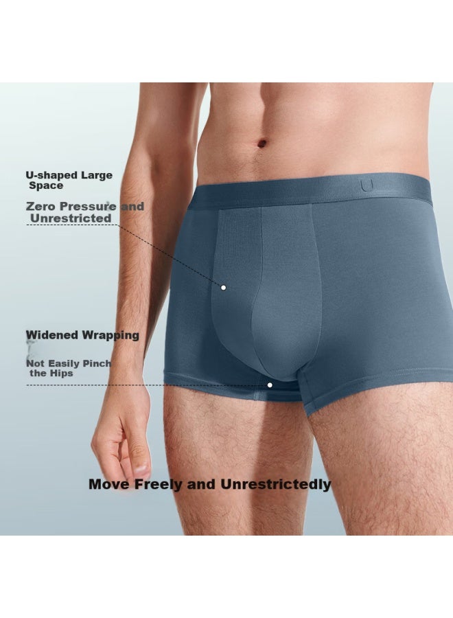 Ubras 60s Modal Pure Cotton Antibacterial Crotch Boxer Briefs Men's Seamless Breathable Mid-rise Square Pants 3-pack - XL - Image 3