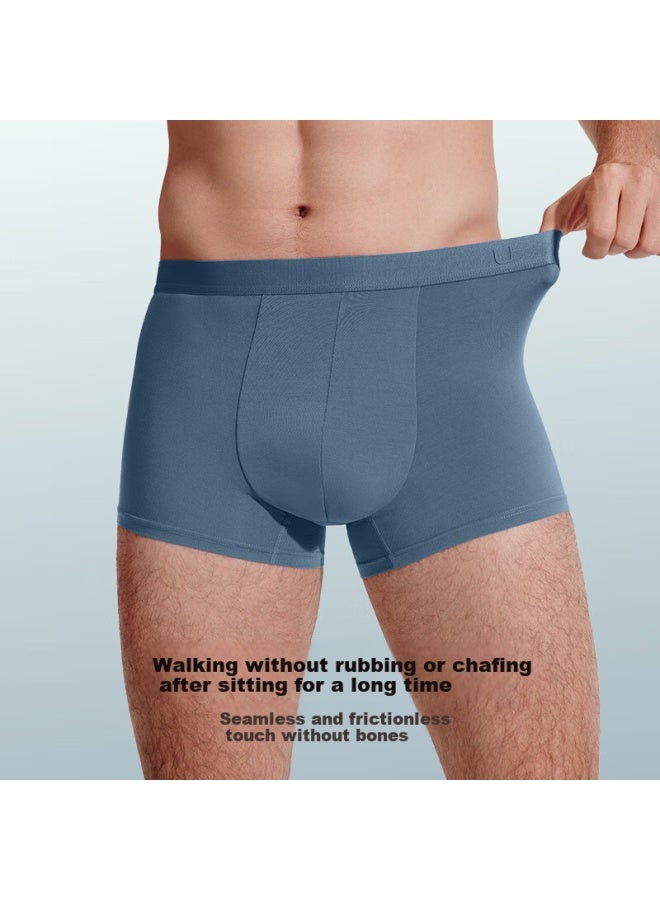 Ubras 60s Modal Pure Cotton Antibacterial Crotch Boxer Briefs Men's Seamless Breathable Mid-rise Square Pants 3-pack - XL - Image 5