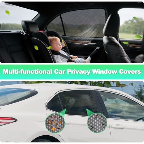 KOCZIL Car Window Shades for 2018-2024 Camry - Rear Side Window Sun Shade for Baby, Breathable Mesh Car Privacy Window Covers, UV Protection & Heat Insulation for Road Trips, Napping, Camping (2 PCS) - Image 3
