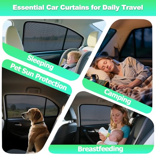 KOCZIL Car Window Shades for 2018-2024 Camry - Rear Side Window Sun Shade for Baby, Breathable Mesh Car Privacy Window Covers, UV Protection & Heat Insulation for Road Trips, Napping, Camping (2 PCS) - Image 5