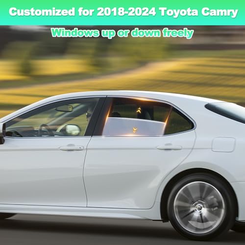 KOCZIL Car Window Shades for 2018-2024 Camry - Rear Side Window Sun Shade for Baby, Breathable Mesh Car Privacy Window Covers, UV Protection & Heat Insulation for Road Trips, Napping, Camping (2 PCS) - Image 2