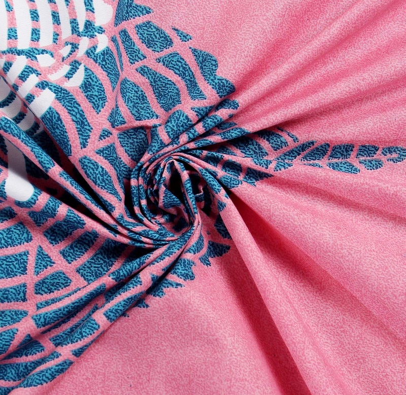 BSB HOME بي إس بي هوم® شراشف سرير مفرد مطبوعة للأطفال من قطن جليسي سوبر ناعم 180 TC مع 1 غطاء وسادة - وردي وأزرق - Image 2