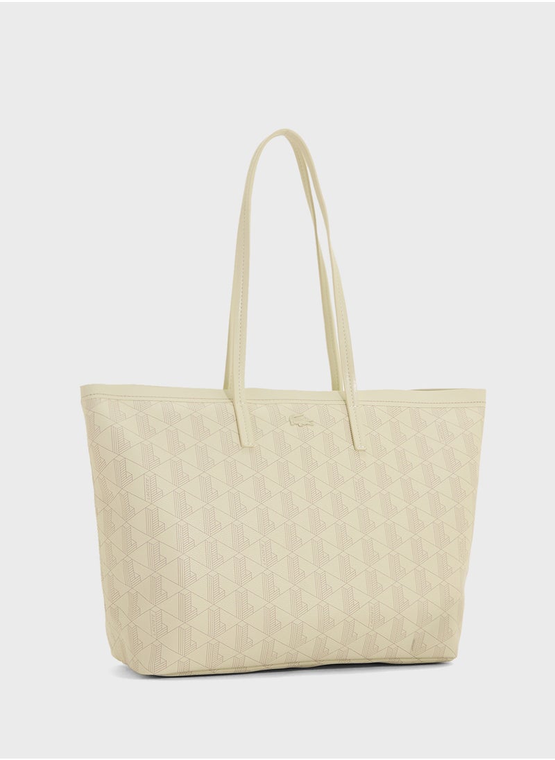 LACOSTE - Monogram Top Handle Zip Over Tote - Image 1