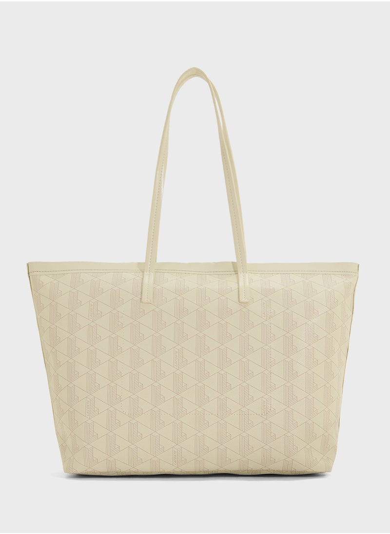 LACOSTE - Monogram Top Handle Zip Over Tote - Image 1