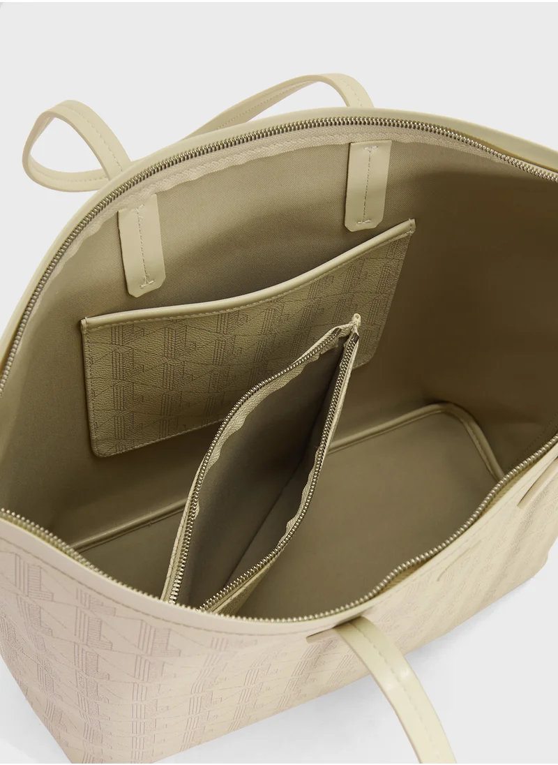 لاكوست Monogram Top Handle Zip Over Tote