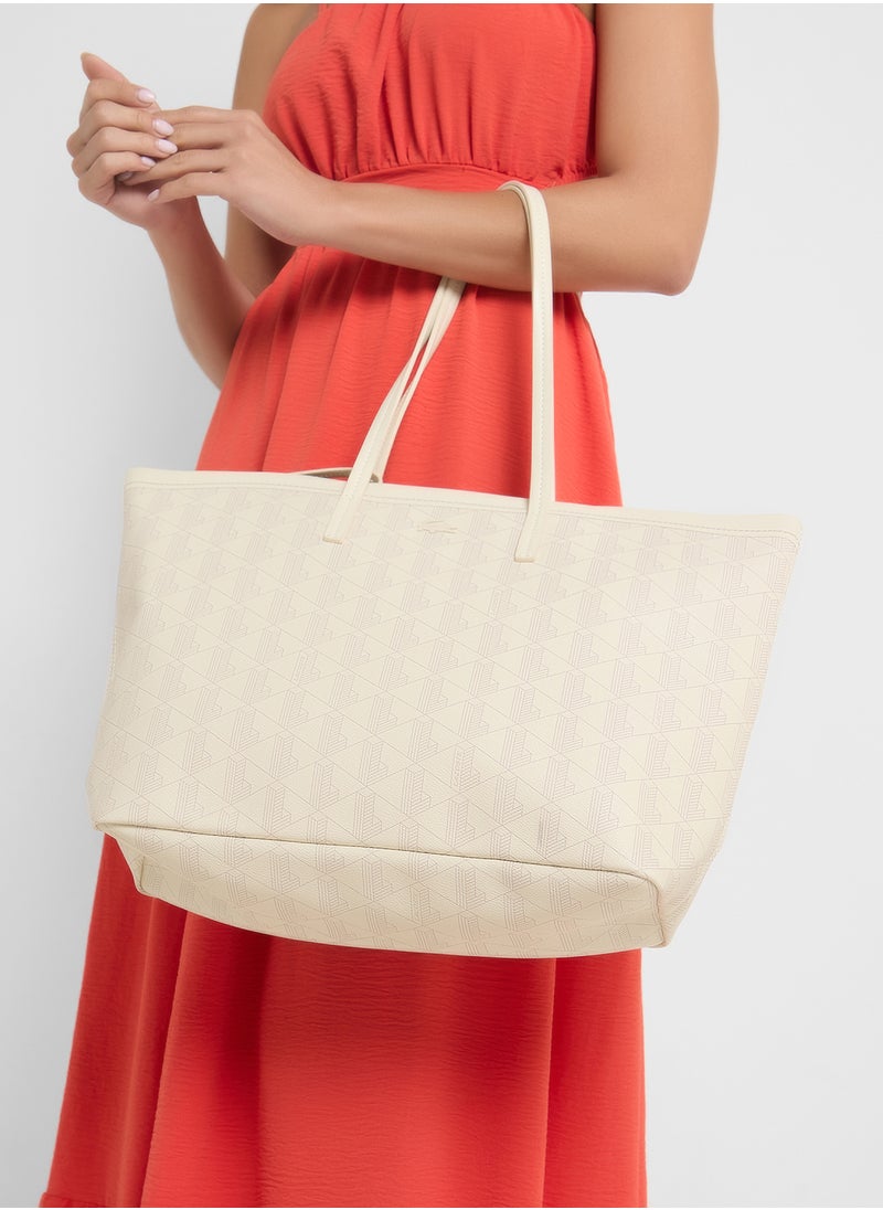 LACOSTE - Monogram Top Handle Zip Over Tote - Image 1