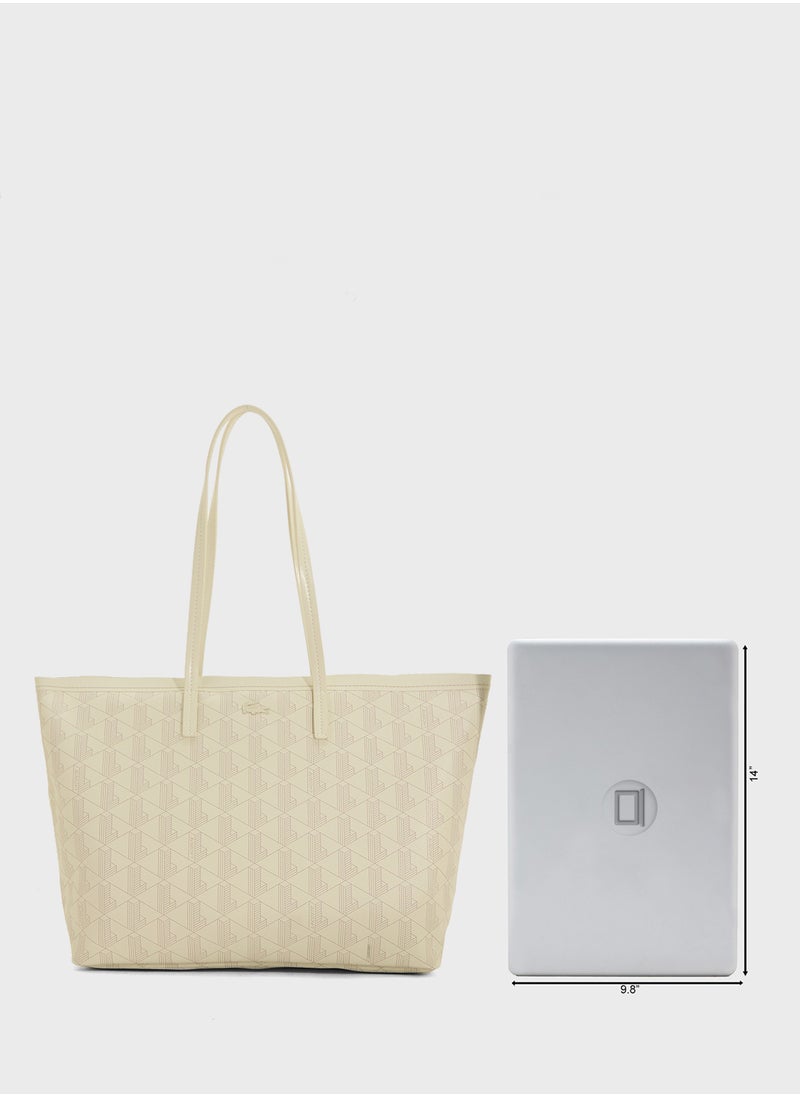 LACOSTE - Monogram Top Handle Zip Over Tote - Image 1