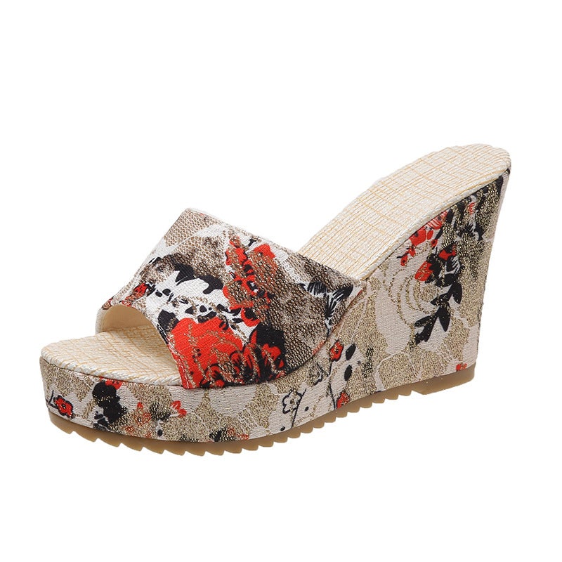 Spring New Wedge Slippers Fashion High Heel Sandals Fish Mouth Slippers - Image 1