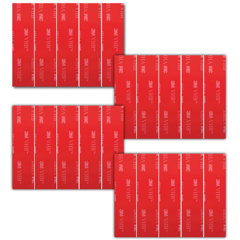 Generic StickyAssets 20 x Number Plate Sticky Pads Strong 3M VHB Double Sided Tape Fixing. Number Plate Tape for all Vehicles, Car, Bike, Caravan. Weather Resistant, Shock Proof, Heavy Duty  - Image 1
