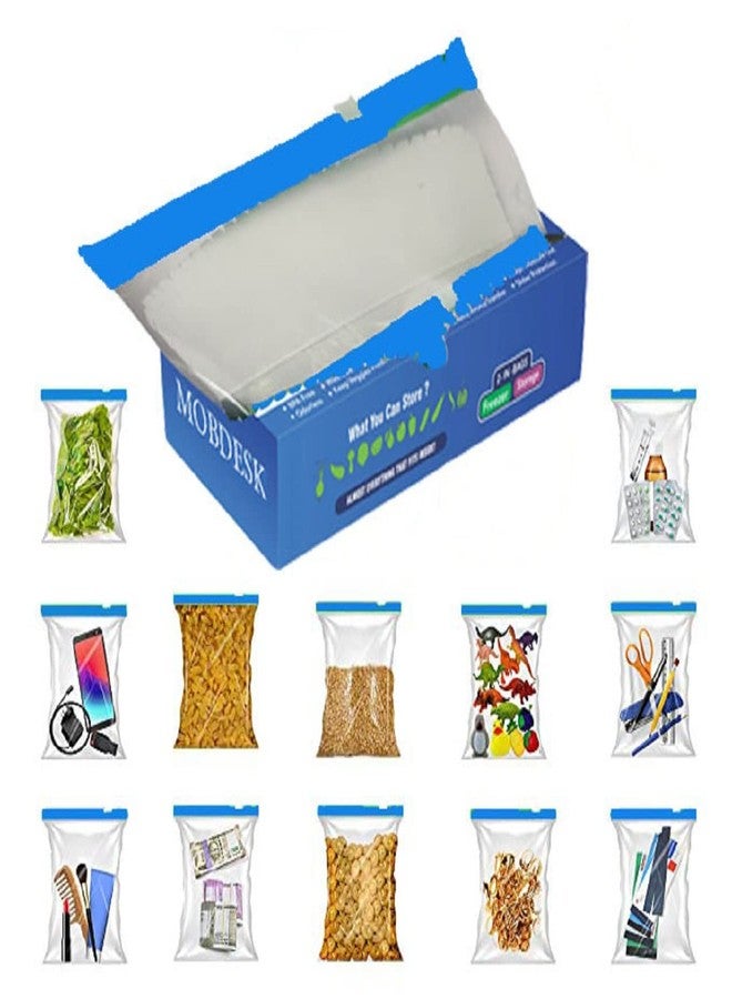 MOBDESK BPA-Free Zip Lock Bag for Fridge | Resealable Ziplock Pouch for Food & Travel | Leakproof Freezer Storage Bags | Zip Lock Covers & Zipper Pouch for Kitchen | Freezer Storage Bags-V-325 - Image 3