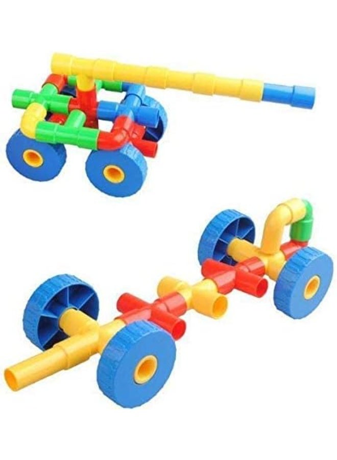 Tube Pipes and Wheels Building Toys Pipeworks Free Construction Blocks Set - Image 2