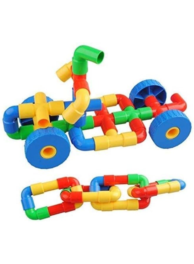 Tube Pipes and Wheels Building Toys Pipeworks Free Construction Blocks Set - Image 3