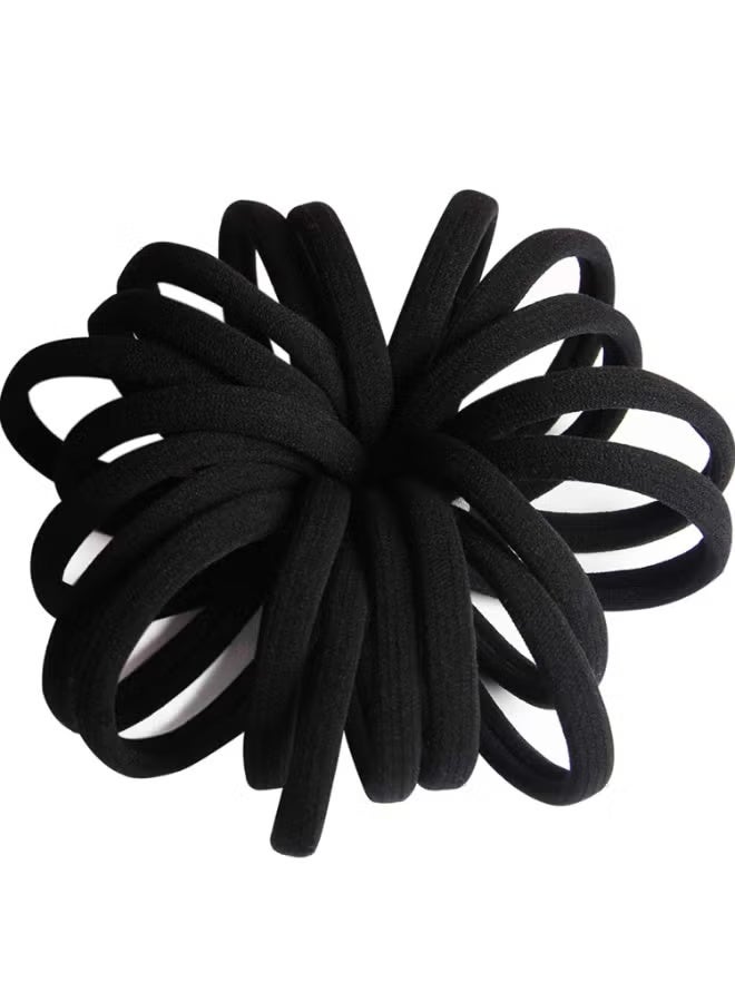 STAR BEJA 20 PCS Large Size 2.4 Inch Black Hair Ties – Thick Seamless Hair Bands for Men & Women, Strong No Damage Ponytail Holders for Yoga, Gym, Office, School & Daily Use - Image 3