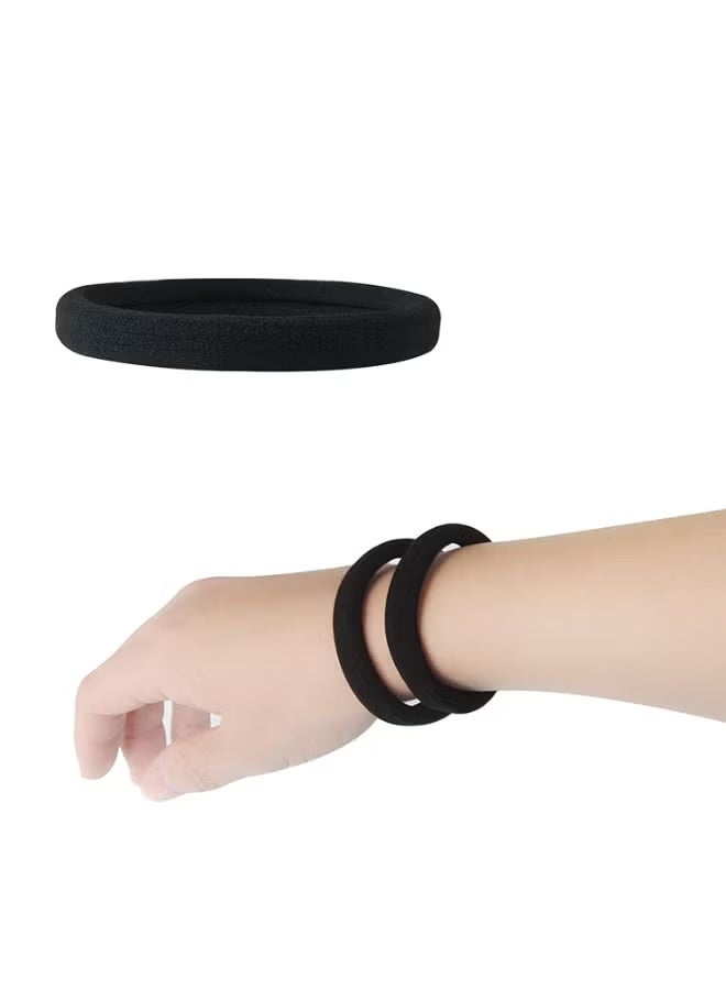 STAR BEJA 20 PCS Large Size 2.4 Inch Black Hair Ties – Thick Seamless Hair Bands for Men & Women, Strong No Damage Ponytail Holders for Yoga, Gym, Office, School & Daily Use - Image 5