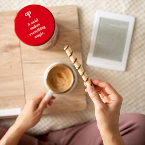 Pirouline Rolled Wafers – Chocolate Hazelnut – Rolled Wafer Sticks, Crème Filled Wafers, Rolled Cookies for Coffee, Tea, Ice Cream, Snacks, Parties, Gifts, and More – 3.25oz Tin 4pk - Image 5