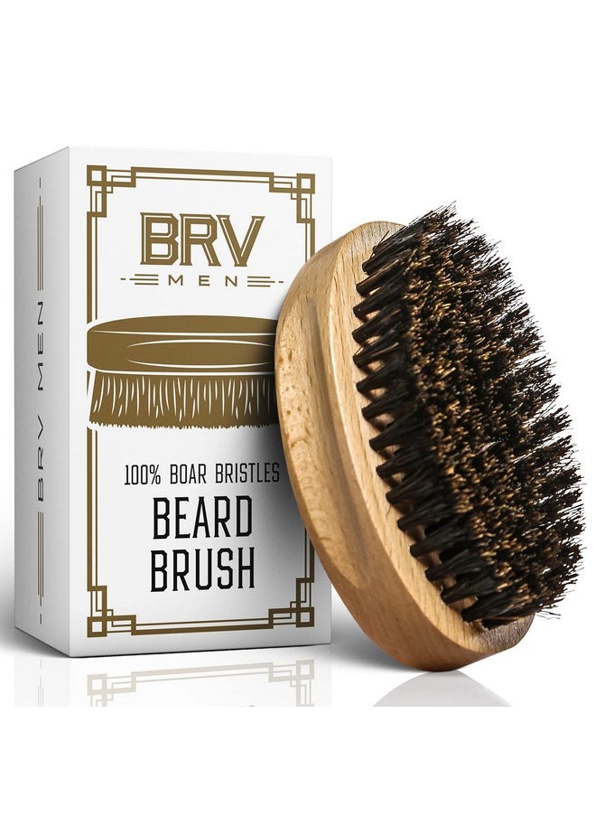 BRV MEN 25+ Years Brv Men Natural Firm Boar Bristles Beard Brush. The Ideal Gift For Men (Beechwood)  - Image 2