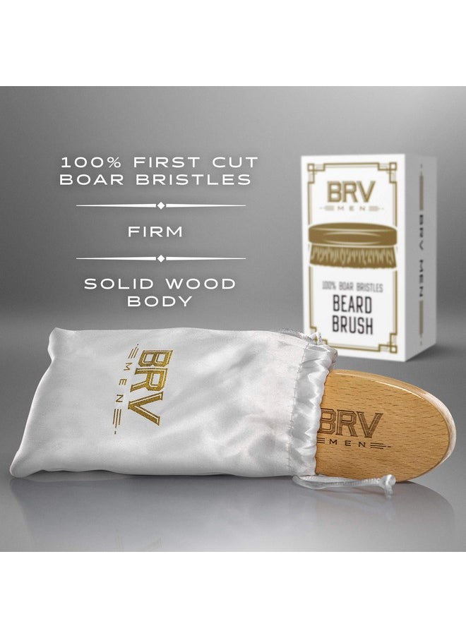 BRV MEN 25+ Years Brv Men Natural Firm Boar Bristles Beard Brush. The Ideal Gift For Men (Beechwood)  - Image 4