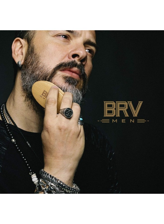 BRV MEN 25+ Years Brv Men Natural Firm Boar Bristles Beard Brush. The Ideal Gift For Men (Beechwood)  - Image 5