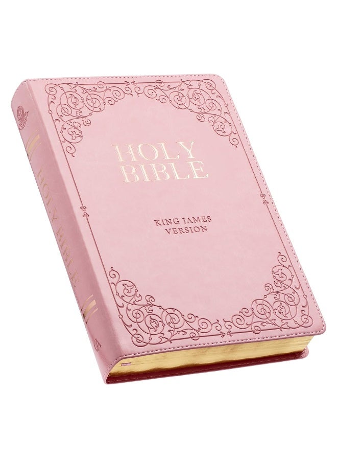 هدية فنون كريستيان - نسخة الملك جيمس من الكتاب المقدس بحجم كبير مطبوع باللون الوردي - Image 1