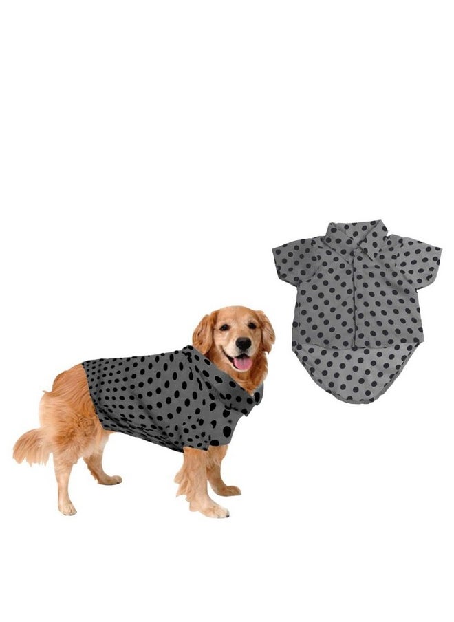 Sage Square Crazy Printed Dog Shirt, Trending Dog Shirt, Ultra Soft & Light Weight, Comfortable & Breathable Dog Apparel, Trendy Outfit (Medium - 16 Inch, Polka Grey)  - Image 1