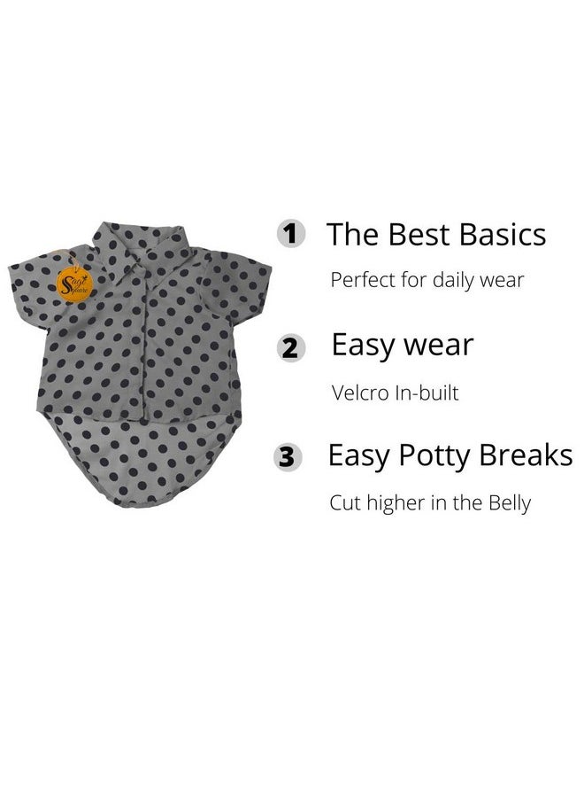 Sage Square Crazy Printed Dog Shirt, Trending Dog Shirt, Ultra Soft & Light Weight, Comfortable & Breathable Dog Apparel, Trendy Outfit (Medium - 16 Inch, Polka Grey)  - Image 5