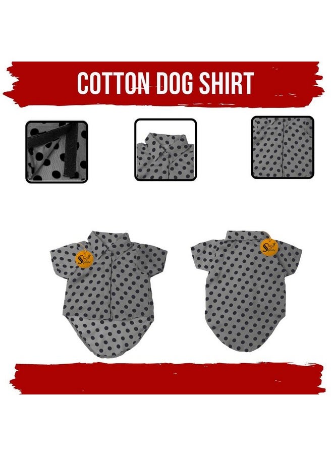 Sage Square Crazy Printed Dog Shirt, Trending Dog Shirt, Ultra Soft & Light Weight, Comfortable & Breathable Dog Apparel, Trendy Outfit (Medium - 16 Inch, Polka Grey)  - Image 4