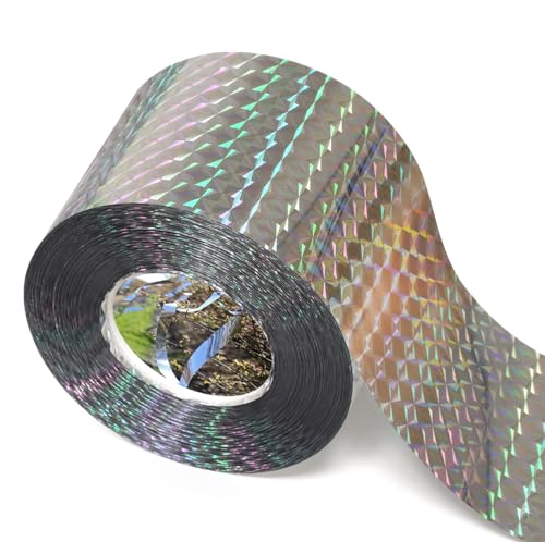 Ruolan Bird Scare Tape Ribbon,Reflective Tape Keep Birds Away Outdoor,Double Side Bird Flash Tape, Scare Geese, Pigeon, Duck, Woodpecker (350FT) - Image 1