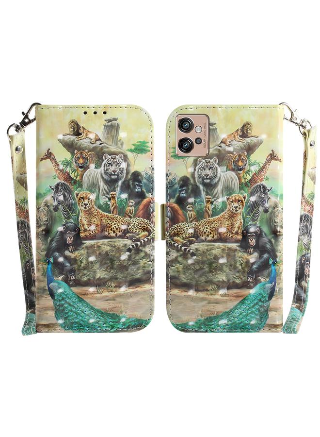 اس-توب جراب لهاتف موتورولا موتو جي 32، جراب جلدي ثلاثي الأبعاد ملون قابل للطي أفقيًا - Image 1