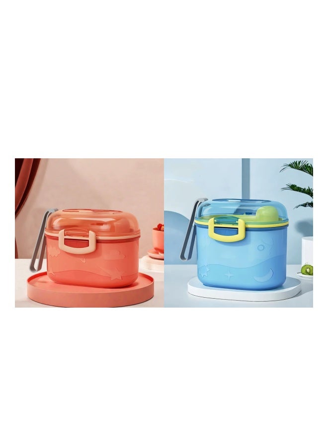 DOOKOO 2PCS Baby Formula Dispenser Container, Baby Milk Powder Container, Food Candy Fruit Snack Storage Container with Scoop and Visual scale, BPA Free - Image 1