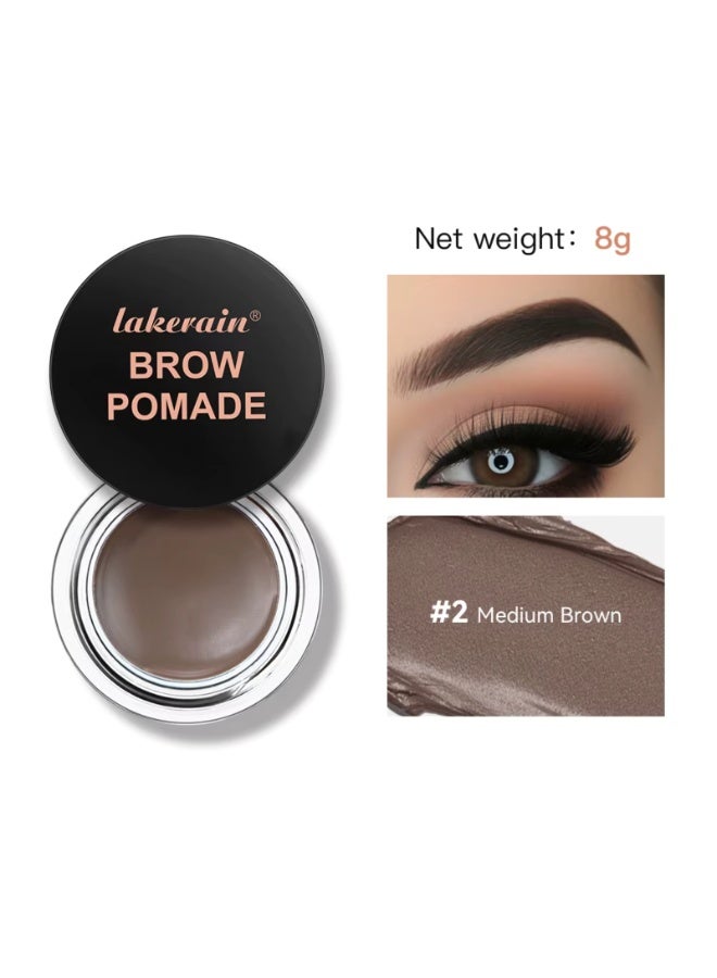 lakerain جل حواجب بوميد طبيعي طويل الأمد مقاوم للعرق وماء مقاوم لمستحضرات تجميل الحواجب جل ناعم سريع الجفاف كريم لون الحواجب بوميد تلوين الحواجب بني متوسط 02 - Image 2